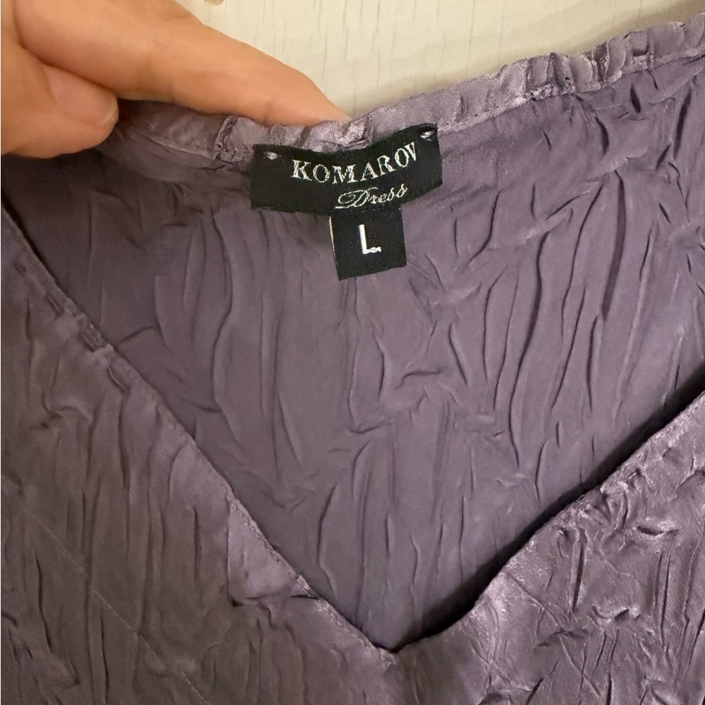 KOMAROV Midnight Crocus color 3/4 length  dress size L - Picture 2 of 13